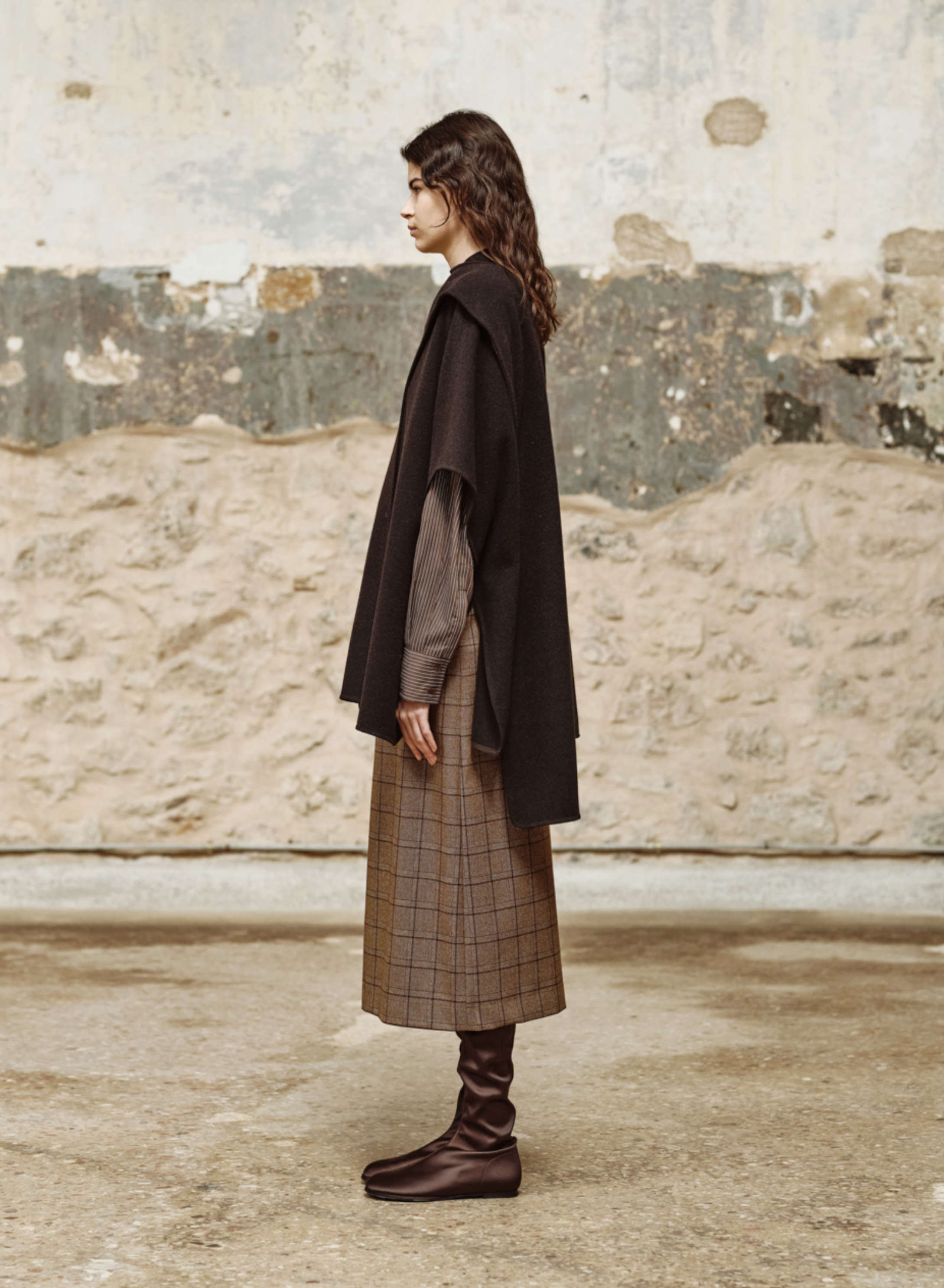 Chocolate wool Cape "ARSENE" Devotion Twins - 3
