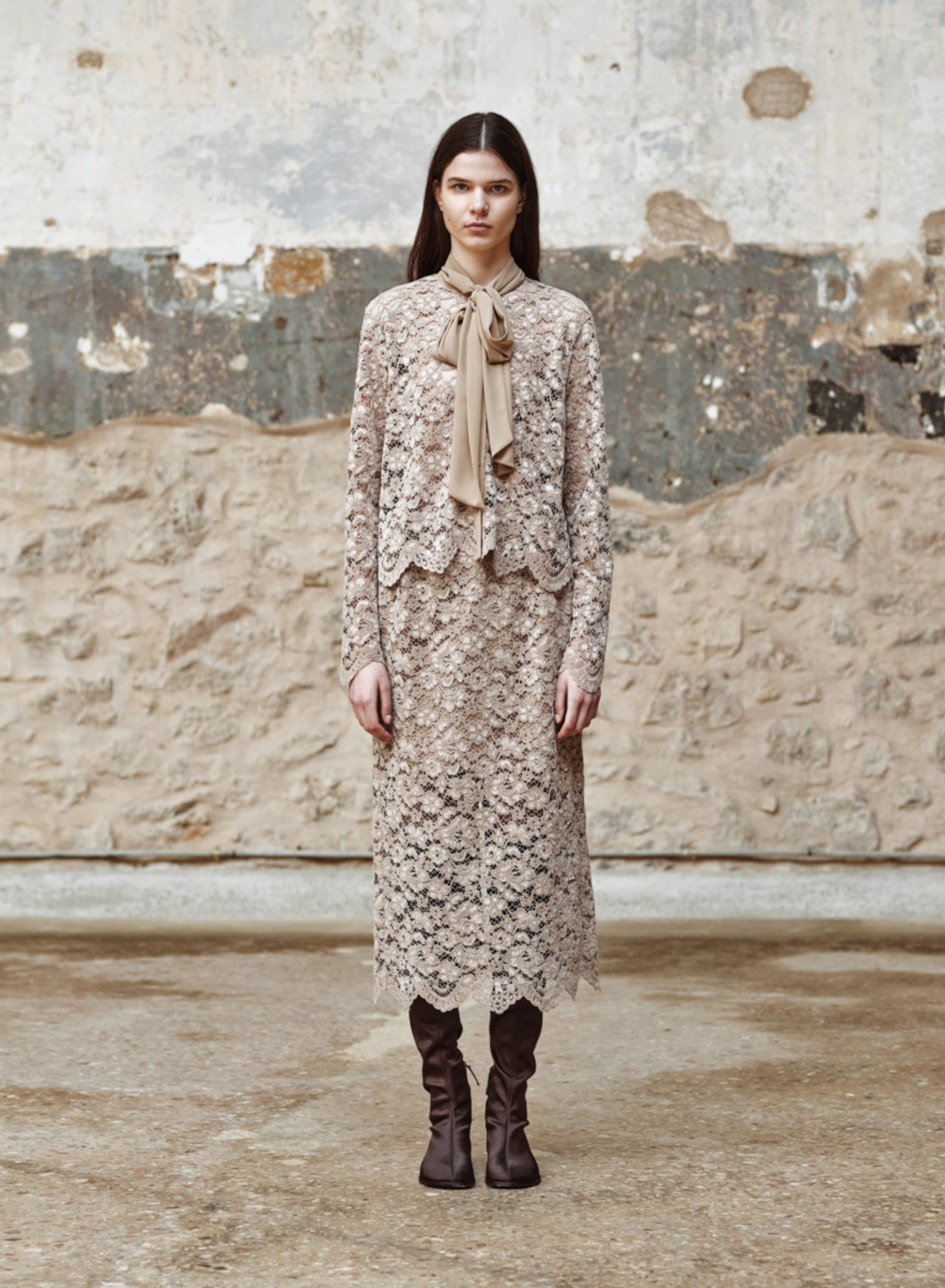 Beige lace Shirt "ELYSSE" Devotion Twins - 1