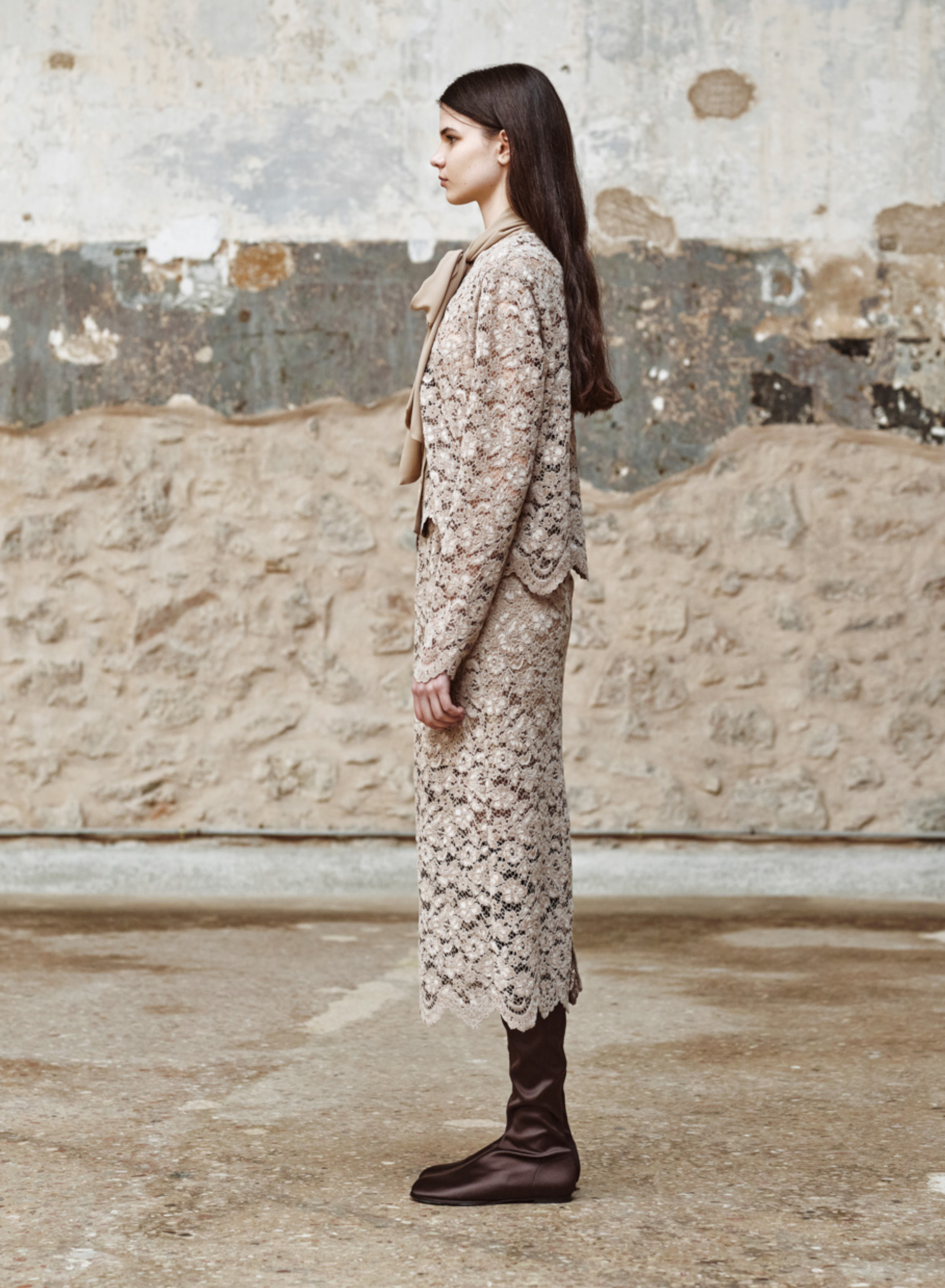 Beige lace Shirt "ELYSSE" Devotion Twins - 2