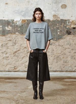 Grey cotton T-Shirt with print "CLEMENTINE" Devotion Twins - 64576