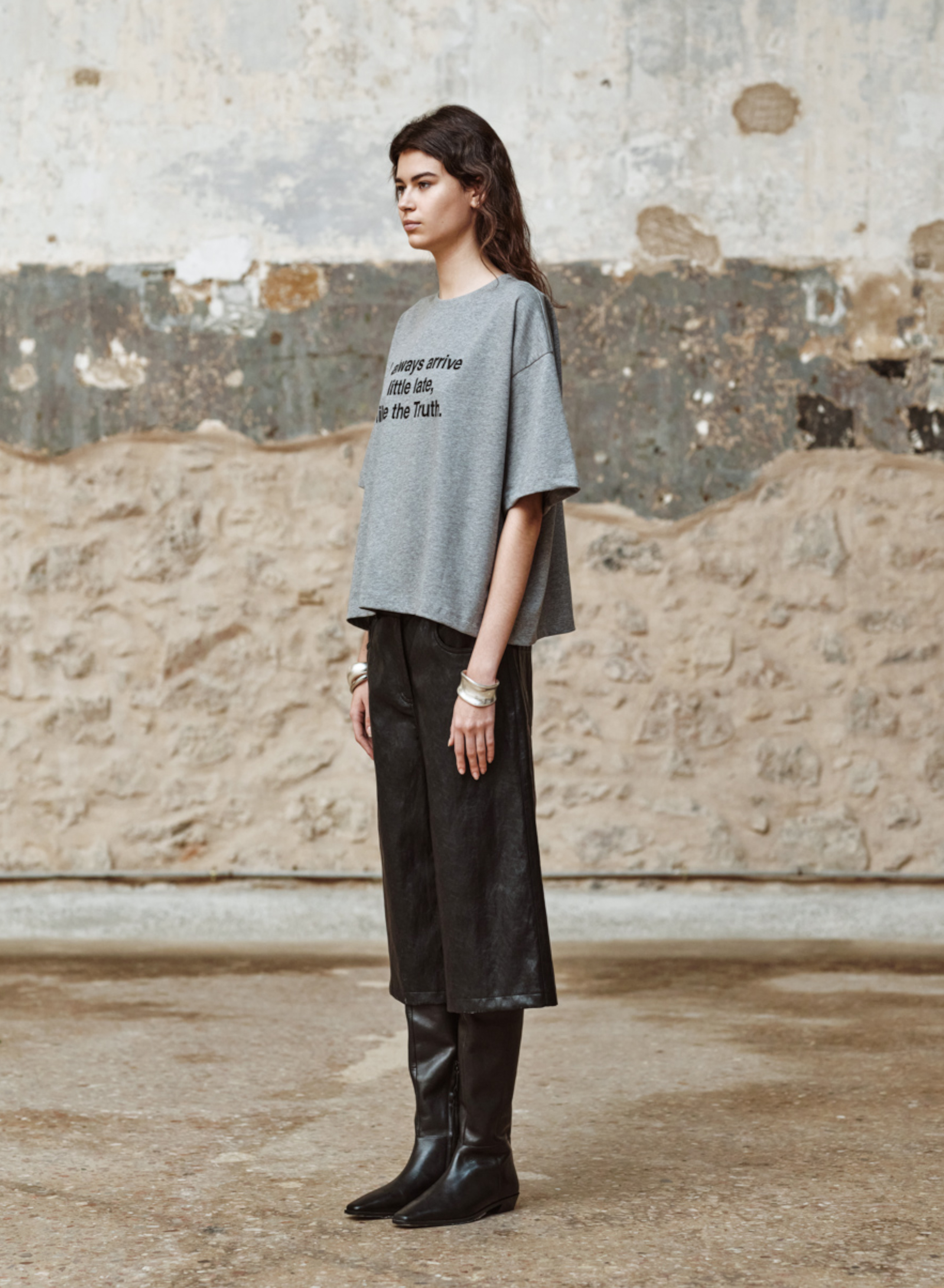 Grey cotton T-Shirt with print "CLEMENTINE" Devotion Twins - 2