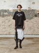 Black cotton T-Shirt with print "FRANCOICE" Devotion Twins - 3