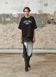 Black cotton T-Shirt with print "FRANCOICE" Devotion Twins - 4