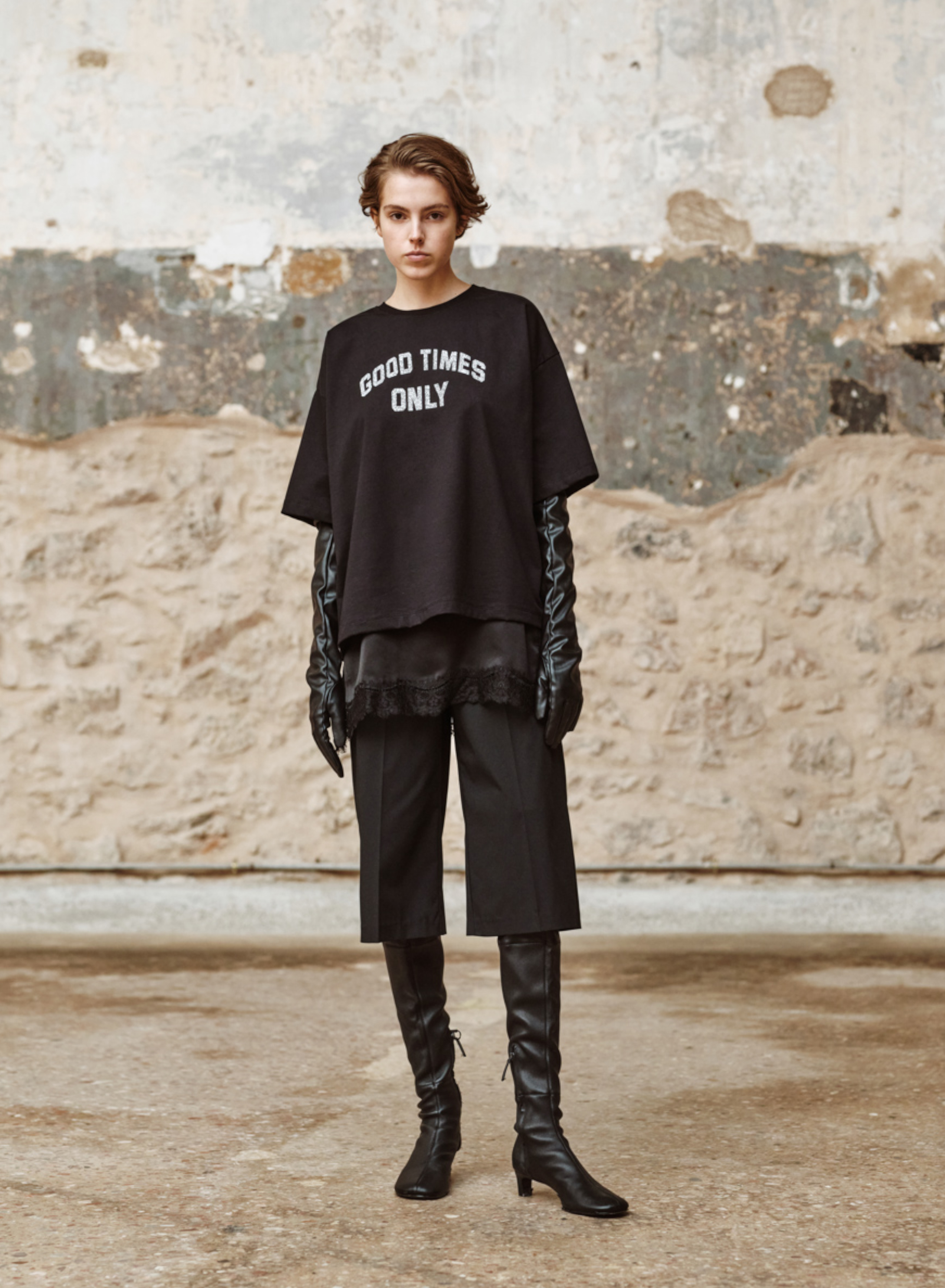Black cotton T-Shirt with print "FRANCOICE" Devotion Twins - 0