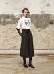 White cotton T-Shirt with print "GENEVIEVE" Devotion Twins - 1