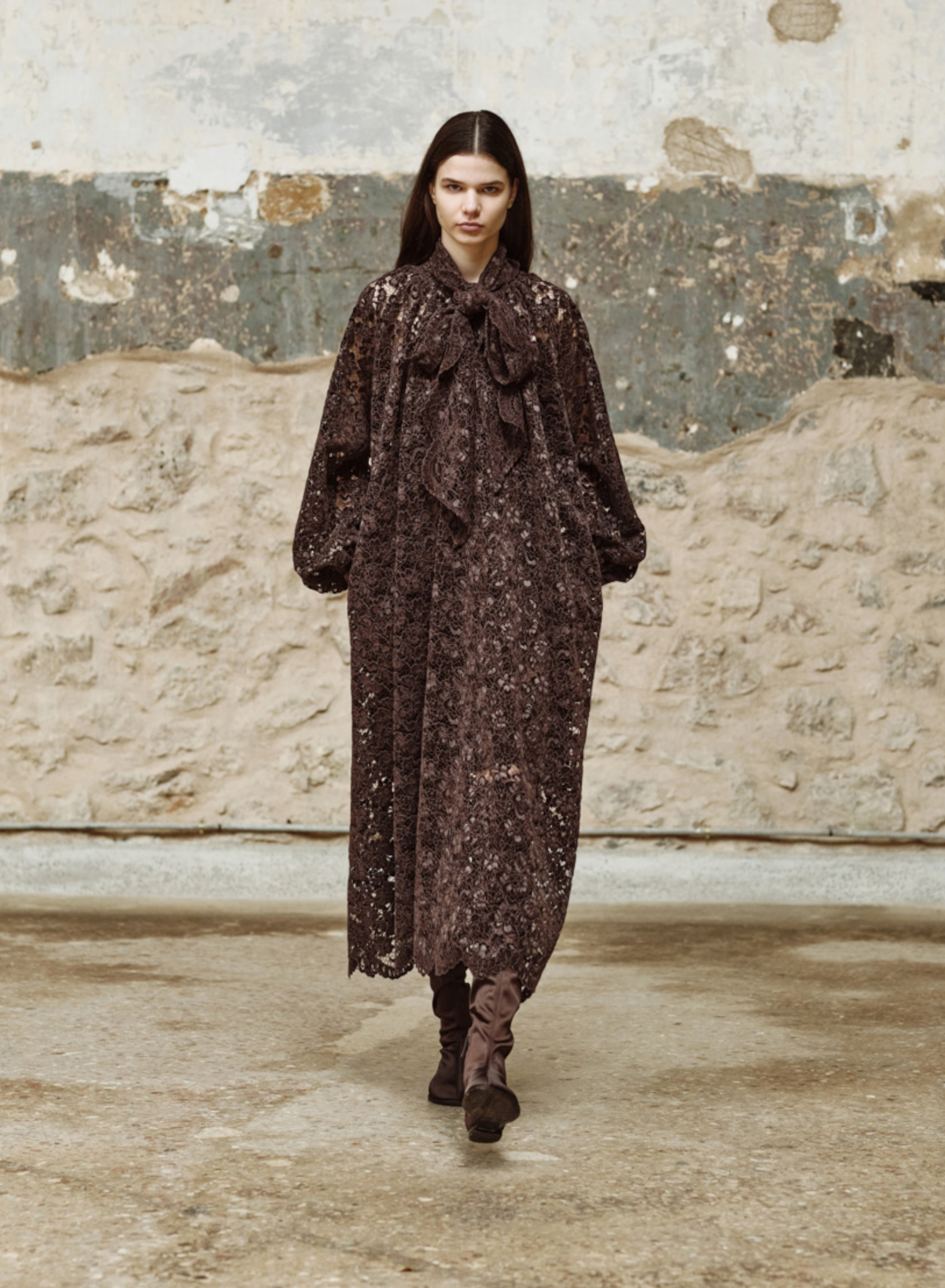 Chocolate lace Dress "BLANDINE" Devotion Twins - 0