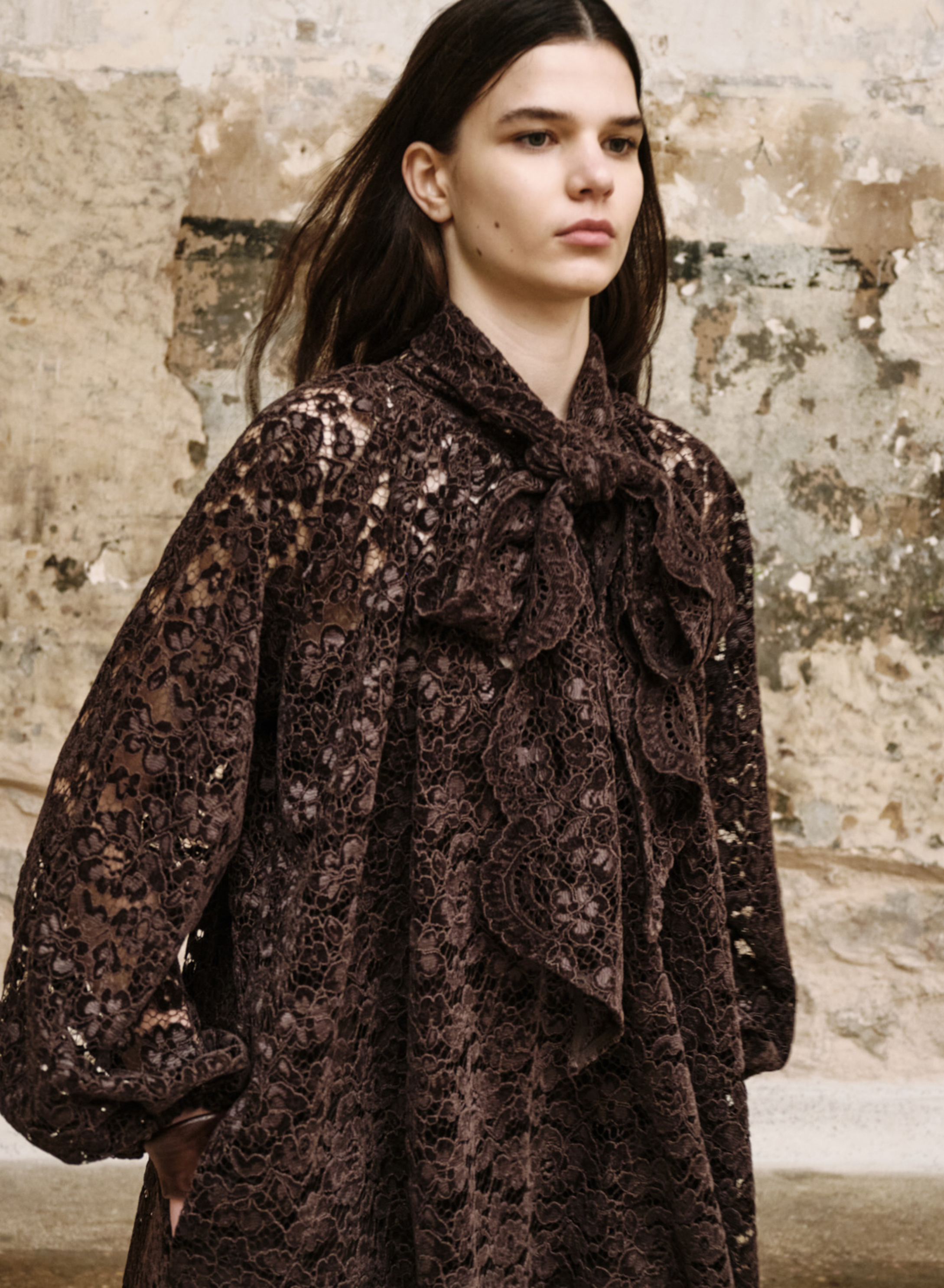 Chocolate lace Dress "BLANDINE" Devotion Twins - 1