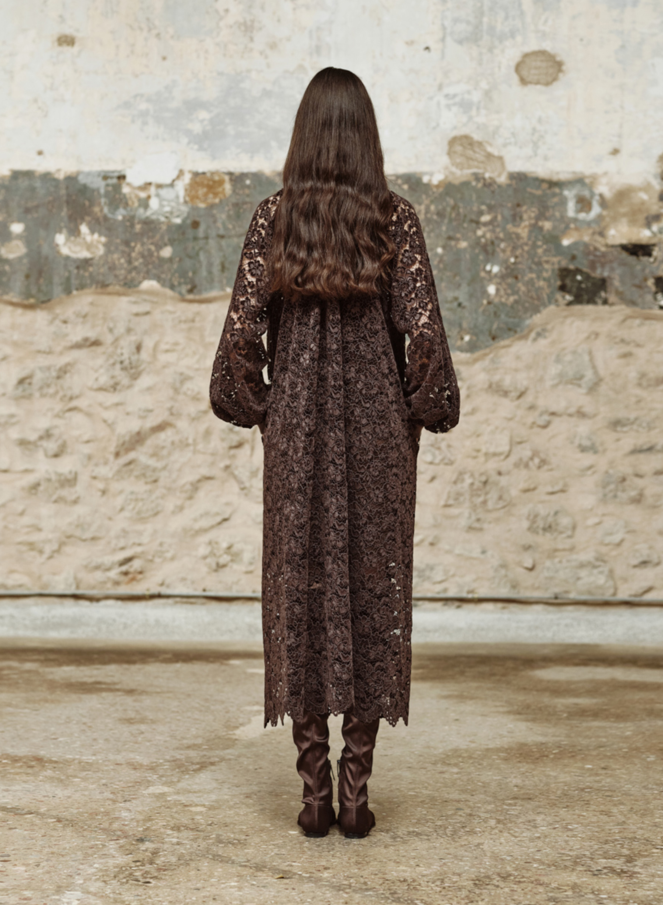 Chocolate lace Dress "BLANDINE" Devotion Twins - 3