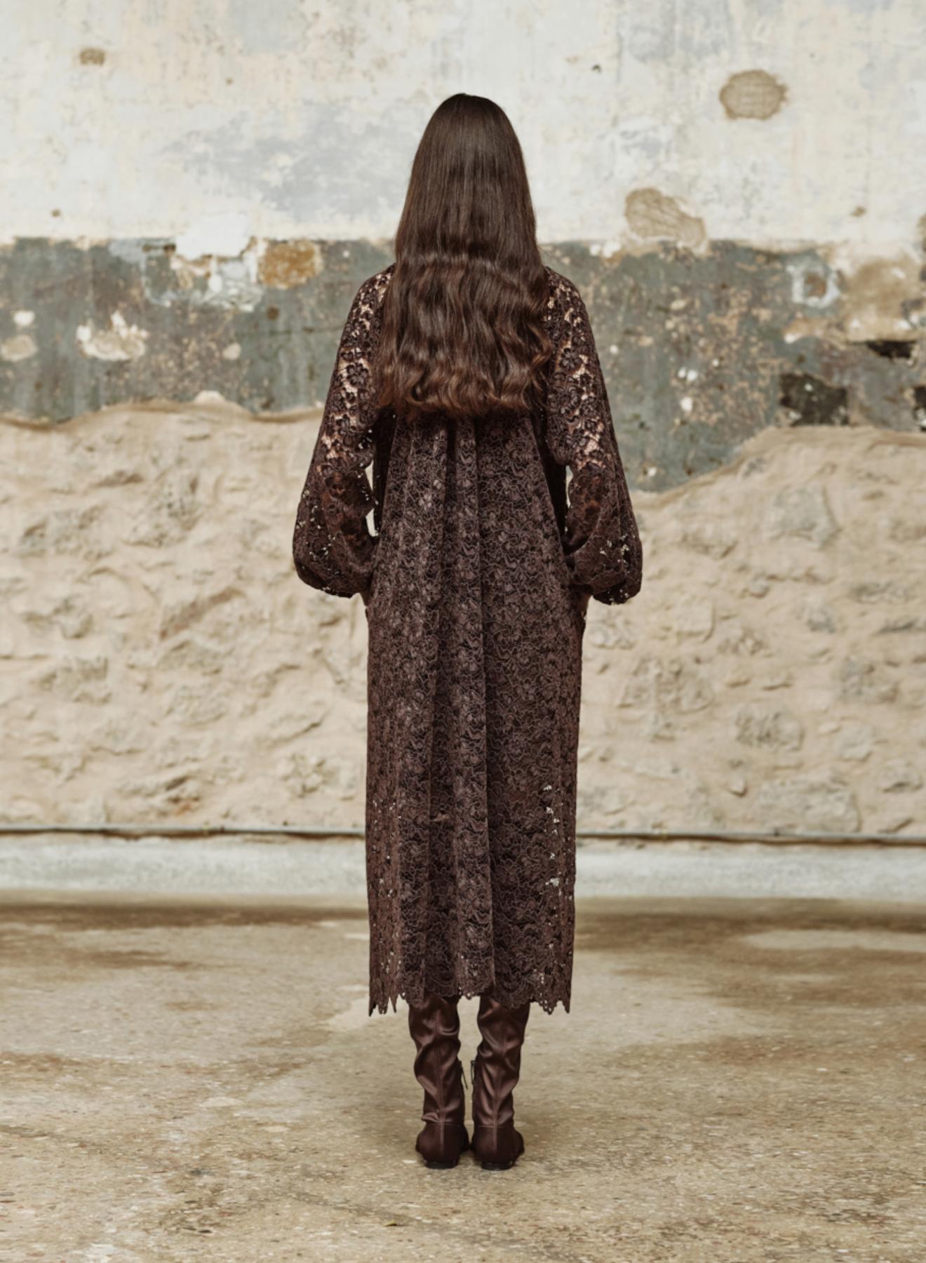 Chocolate lace Dress "BLANDINE" Devotion Twins - 4