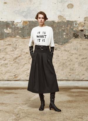 Black  pleated Skirt with belt "FLEURINE" Devotion Twins - 64590
