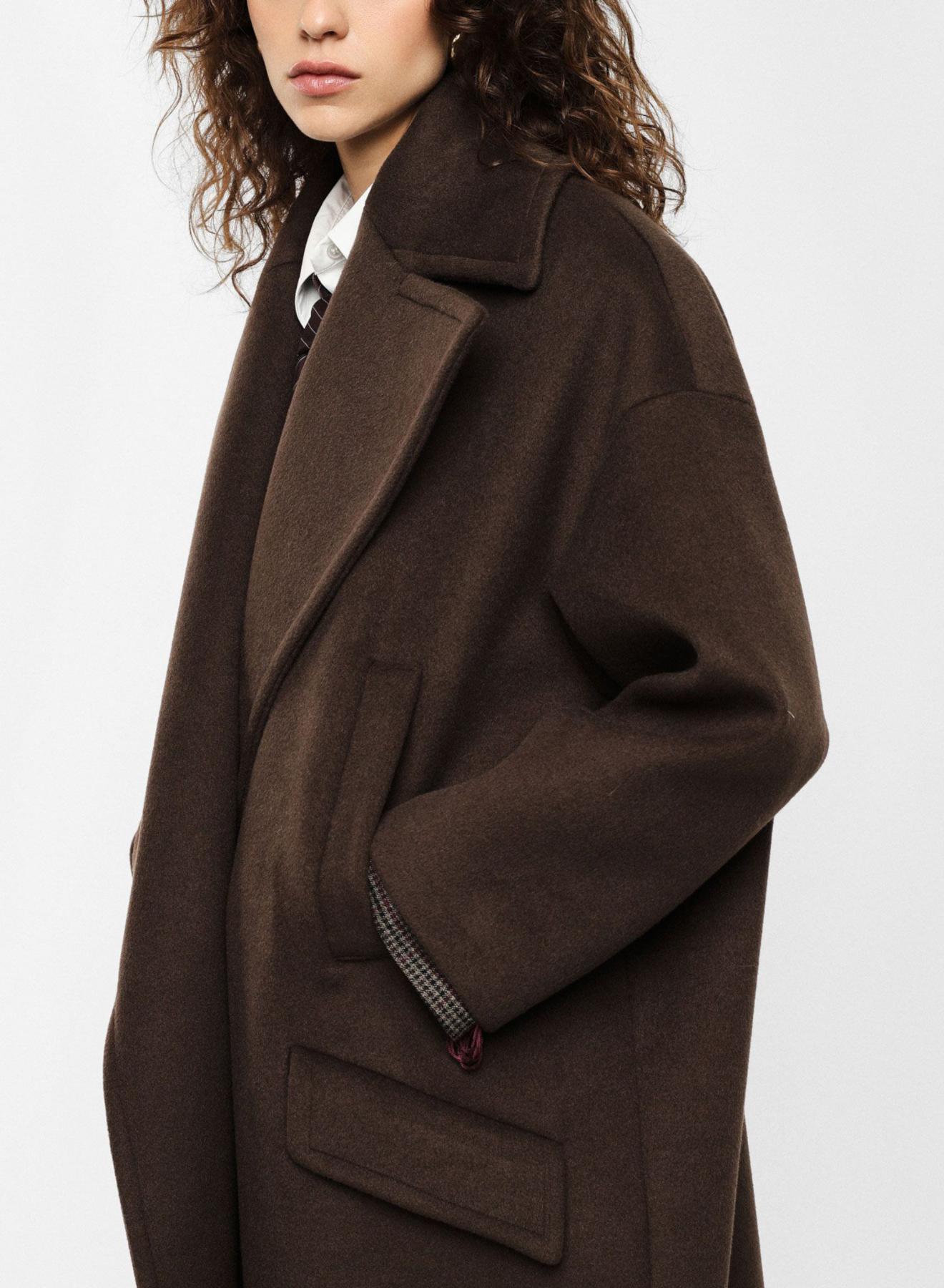 Chocolate double breasted Coat Imperial - 2