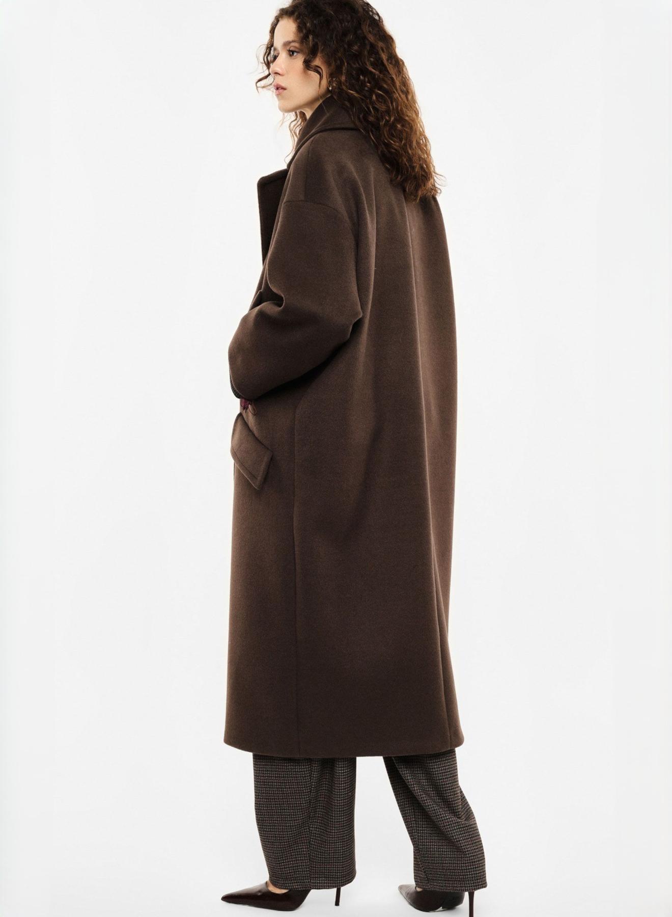 Chocolate double breasted Coat Imperial - 3