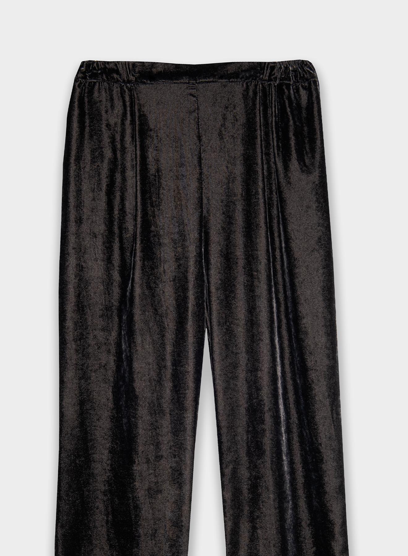 Anthracite velvet Trousers with elasticated waist Milla - 2