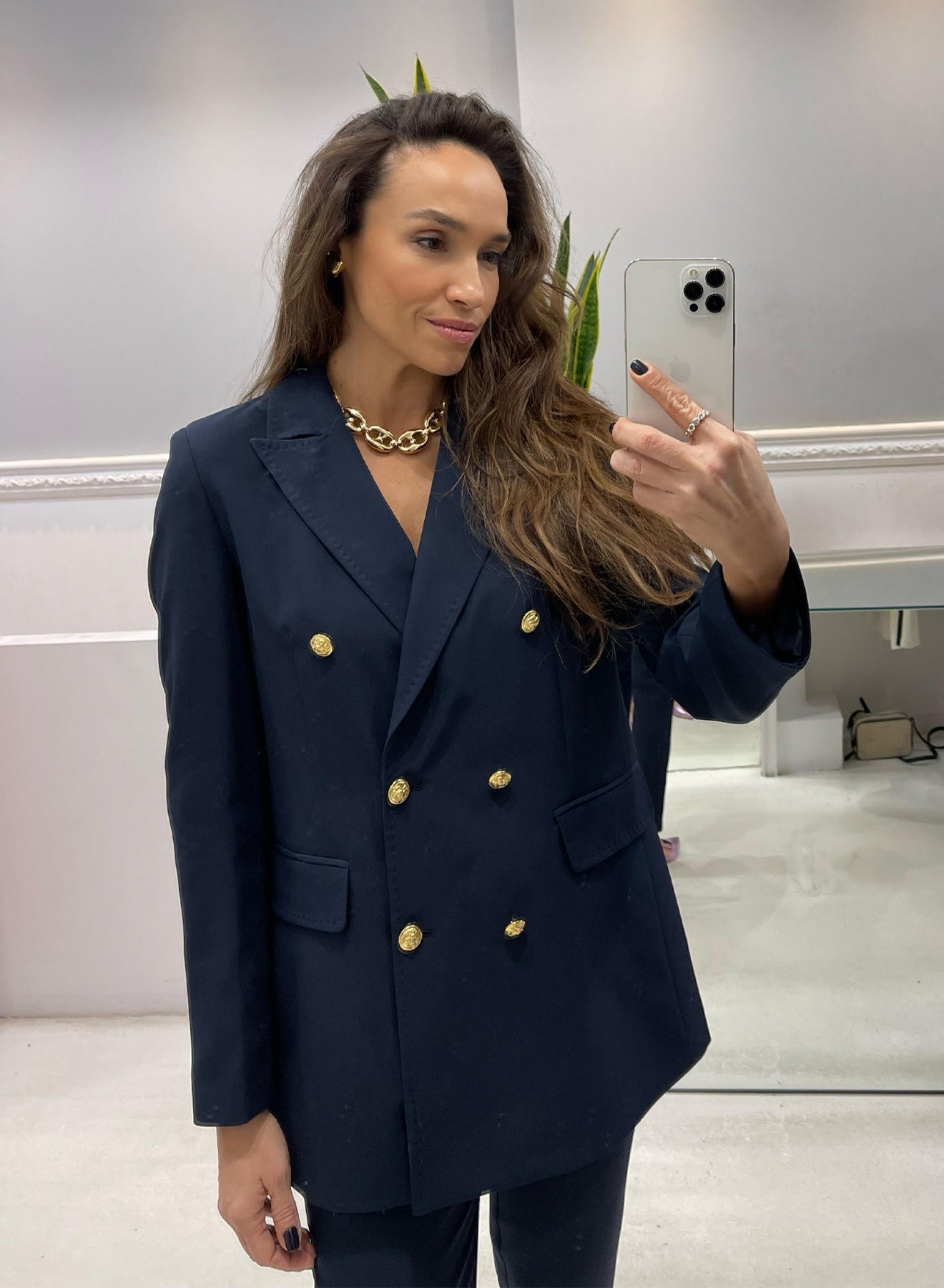 Double breasted blazer with gold buttons - 2