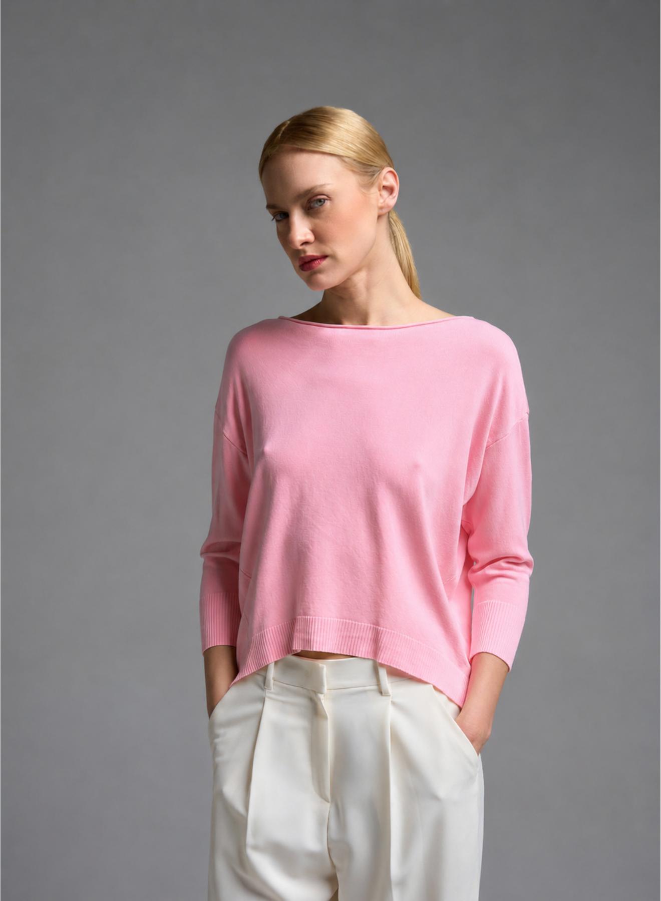Pink knitted Blouse with three quarters sleeves Valentina Milano - 1