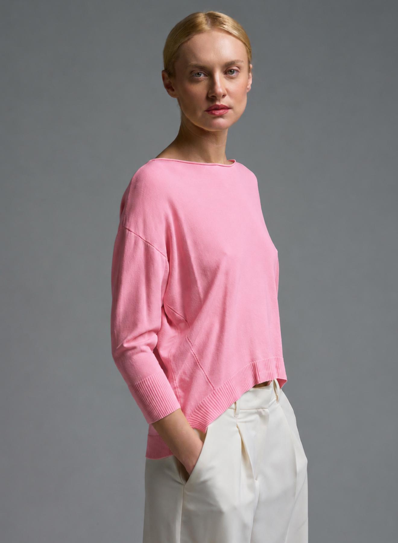 Pink knitted Blouse with three quarters sleeves Valentina Milano - 2