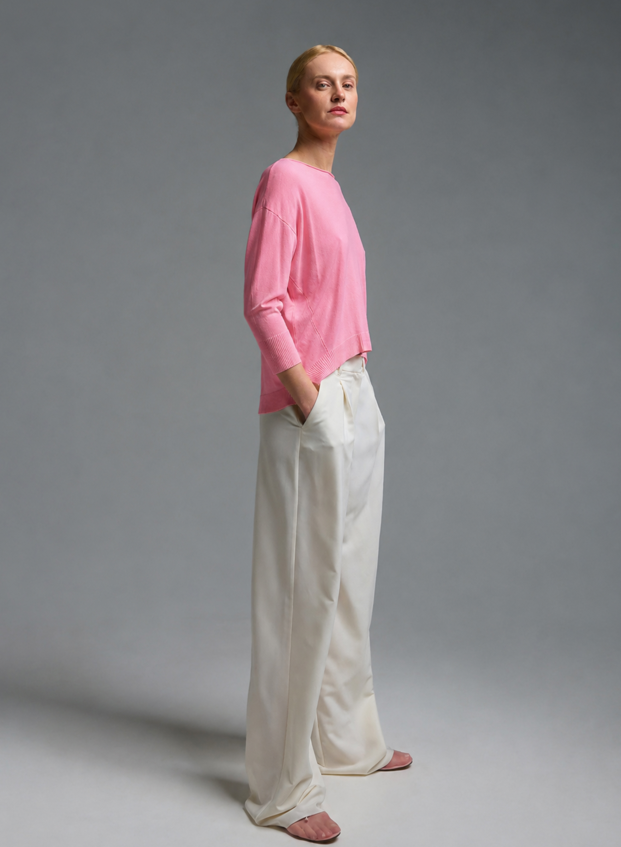Pink knitted Blouse with three quarters sleeves Valentina Milano - 2