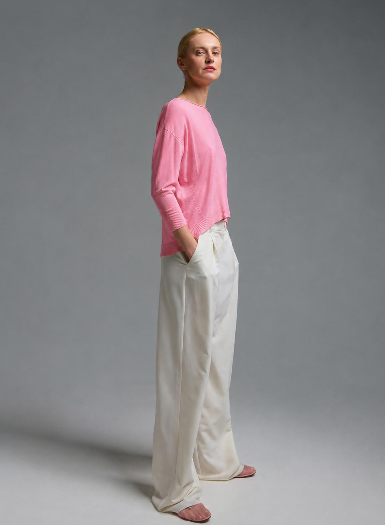 Pink knitted Blouse with three quarters sleeves Valentina Milano - 3