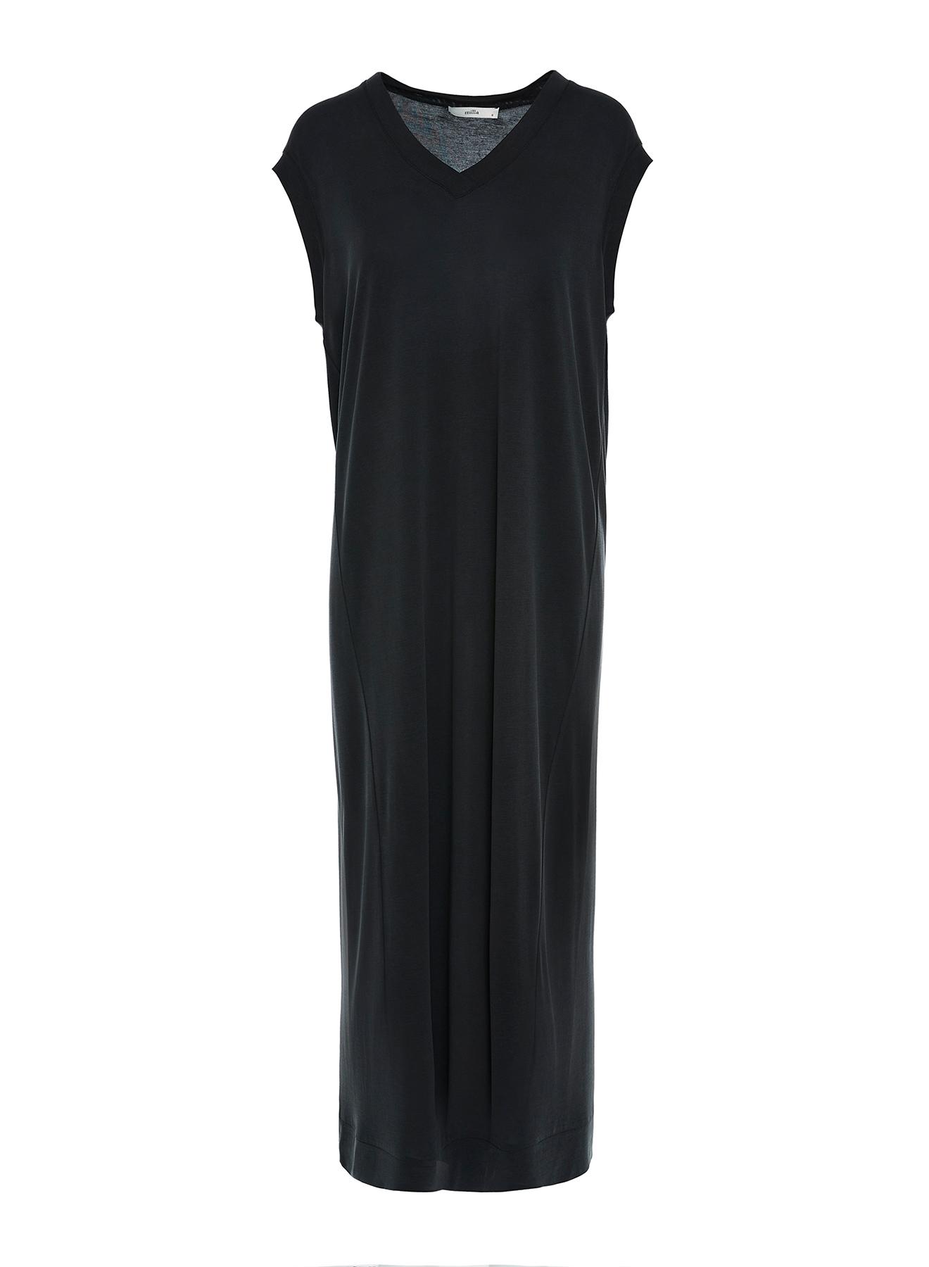 Μαύρο μακρύ αμάνικο Φόρεμα Milla - 1