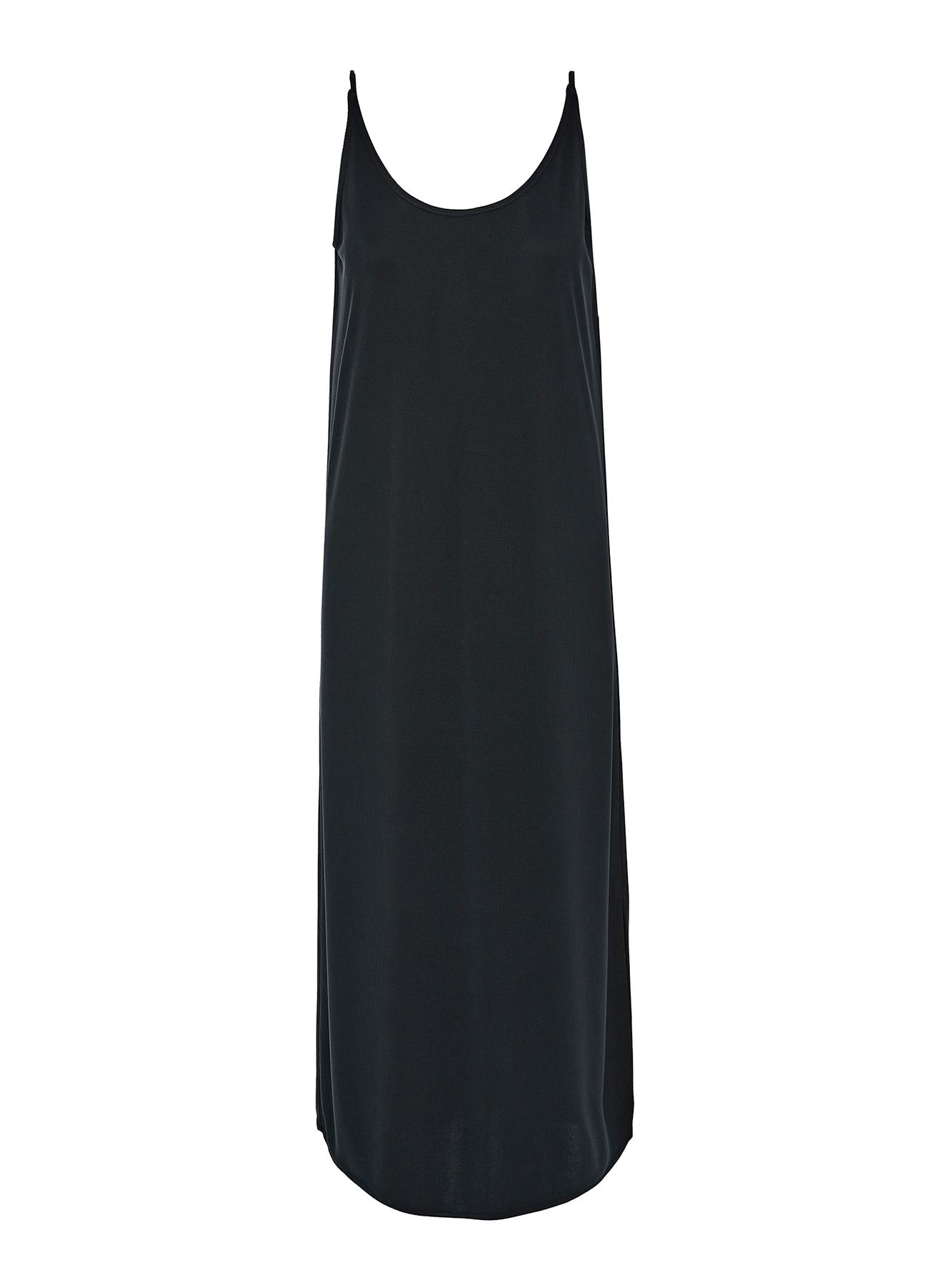 Μαύρο μακρύ Φόρεμα με τιράντες και έξω πλάτη Milla - 1