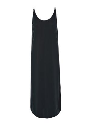 Μαύρο μακρύ Φόρεμα με τιράντες και έξω πλάτη Milla - 30134