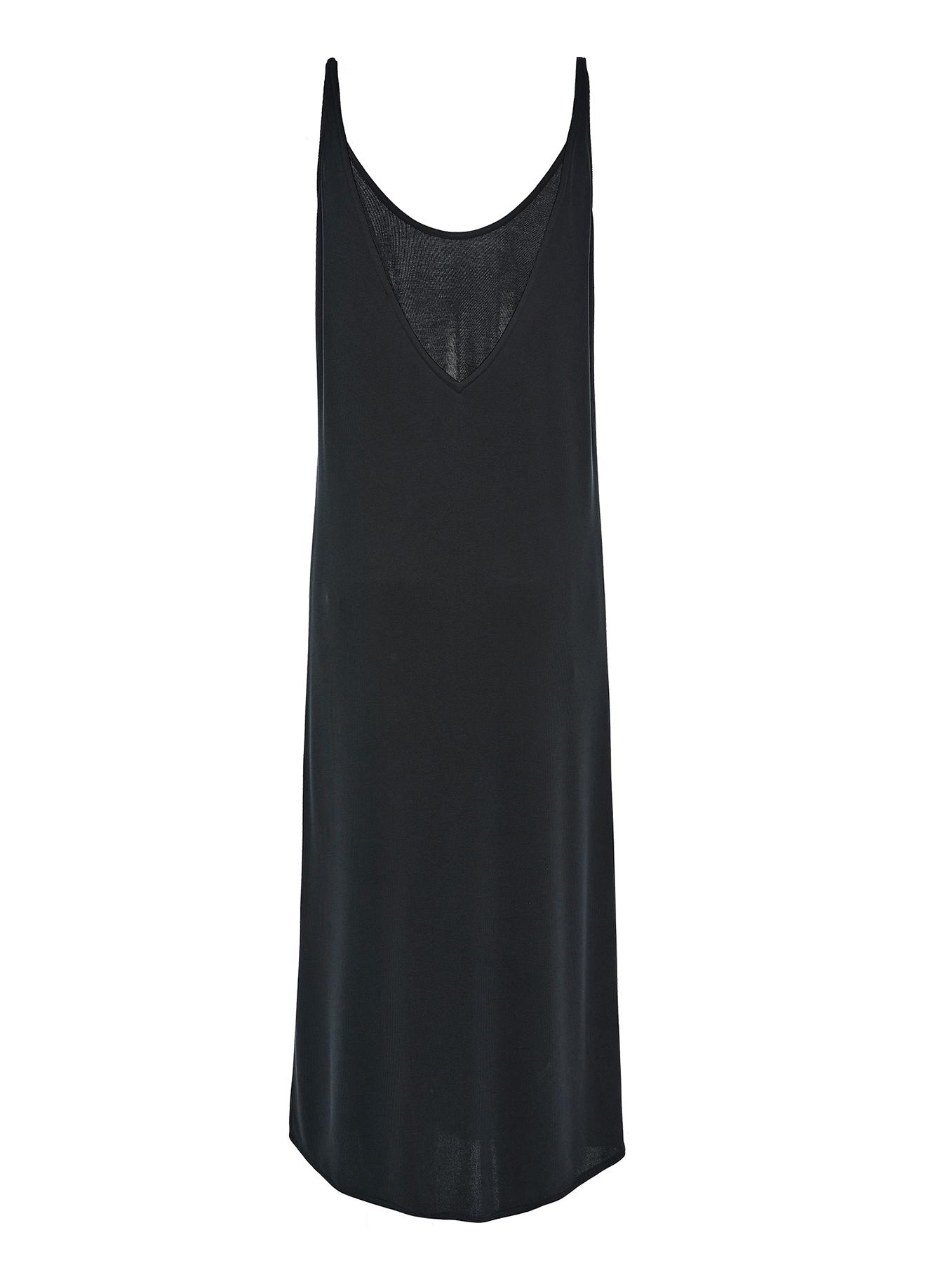 Μαύρο μακρύ Φόρεμα με τιράντες και έξω πλάτη Milla - 2