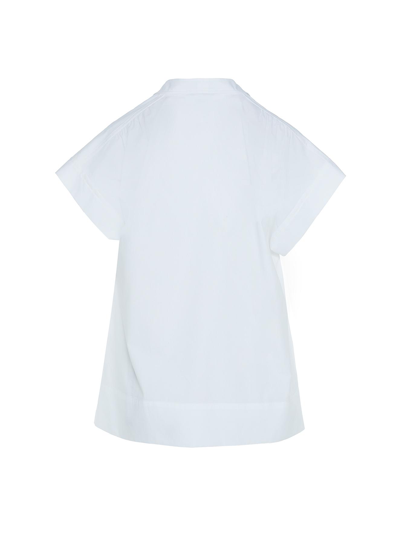 White poplin Top with short sleeves Milla - 2