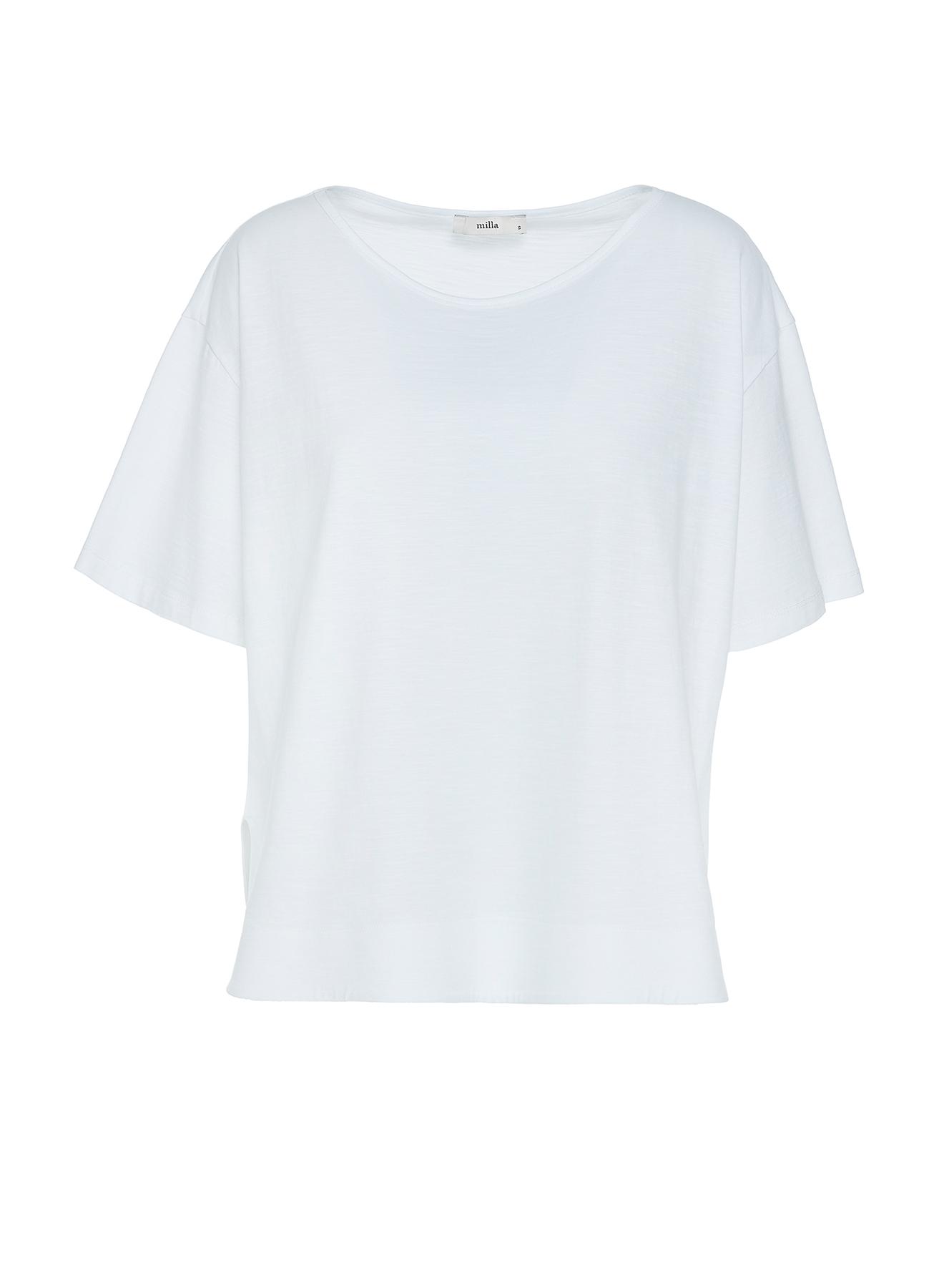 Λευκή βαμβακερή Μπλούζα με κοντά μανίκια Milla - 1