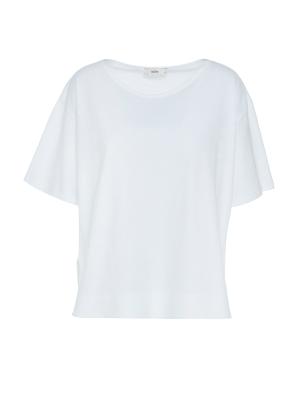 Λευκή βαμβακερή Μπλούζα με κοντά μανίκια Milla - 30125