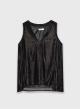 Anthracite sleeveless velvet Top with V neckline Milla - 0