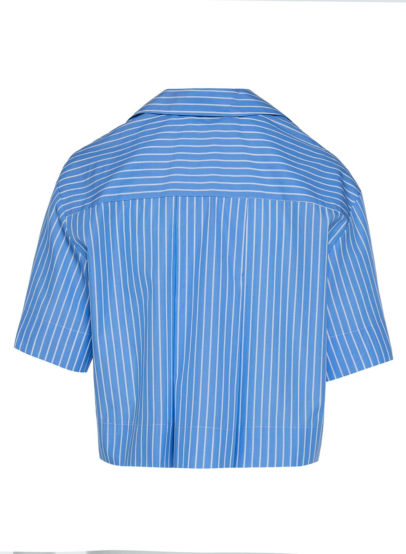 Light Blue-White cropped Shirt with stripes Milla - 5