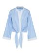 Light Blue-White tie front Shirt with stripes Milla - 0