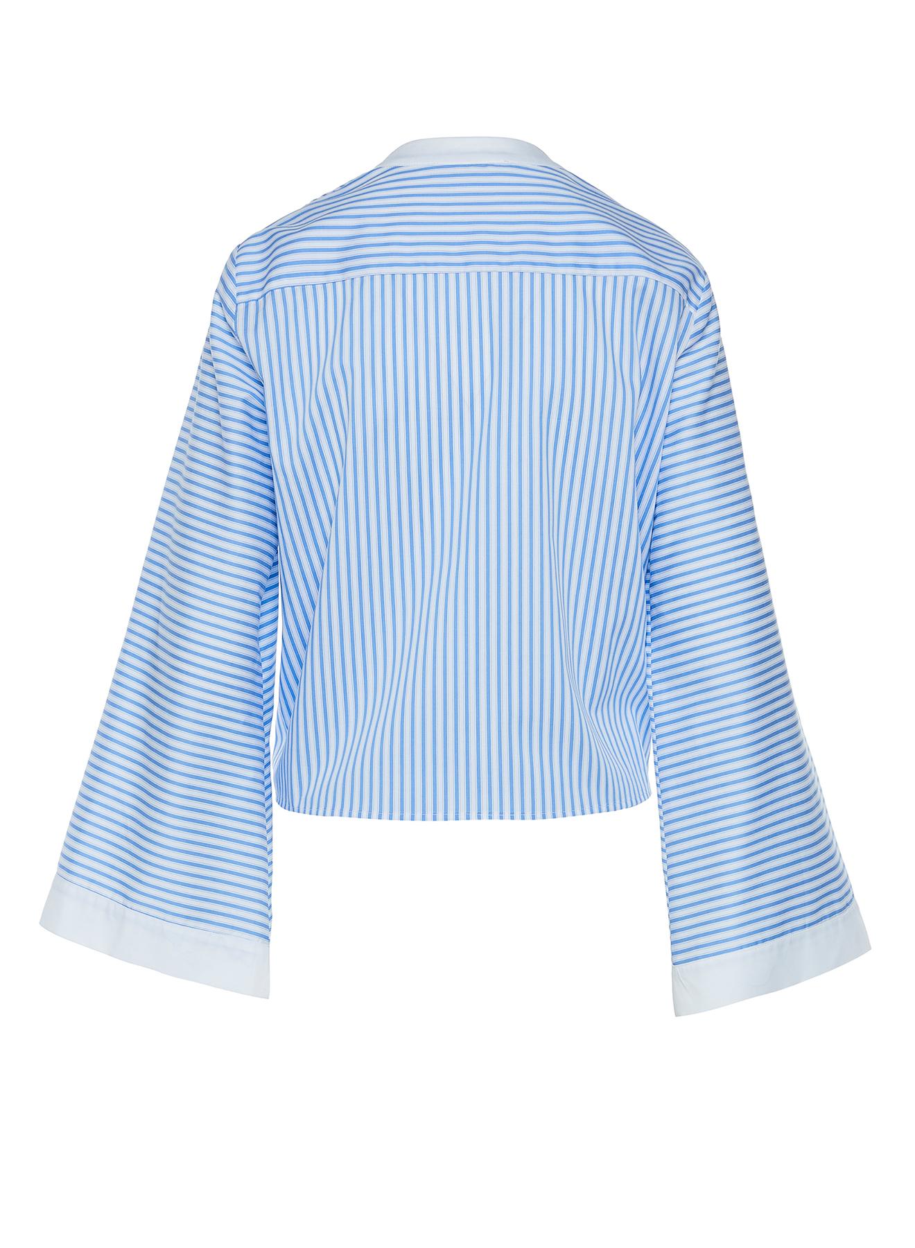 Light Blue-White tie front Shirt with stripes Milla - 2