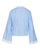 Light Blue-White tie front Shirt with stripes Milla - 1