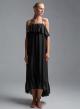 Black Dress with straps and with ruffles "AURA" Devotion Twins - 2