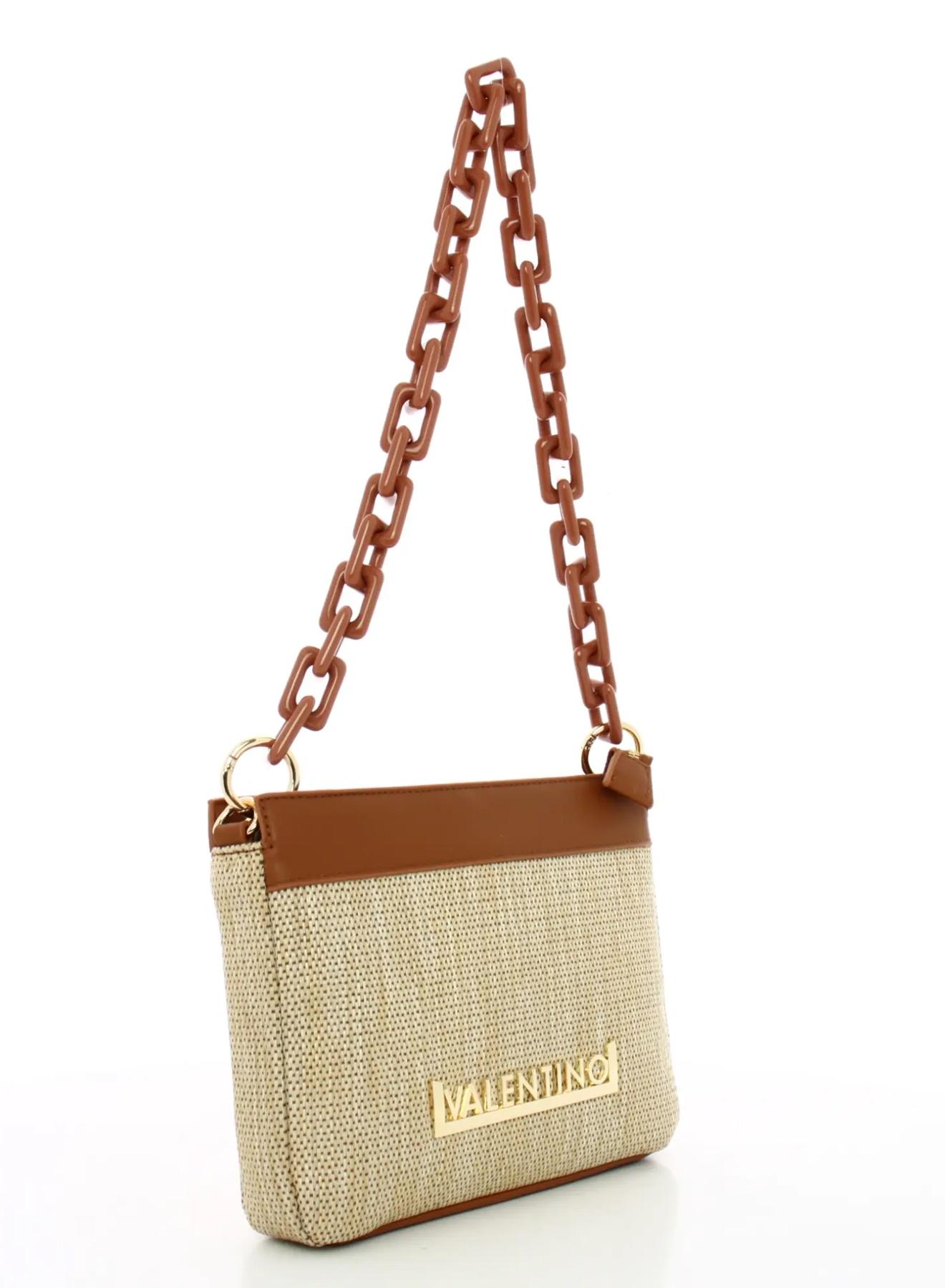 Natural-Taba shoulder-crossbody straw Bag with eco leather Valentino Bags - 5