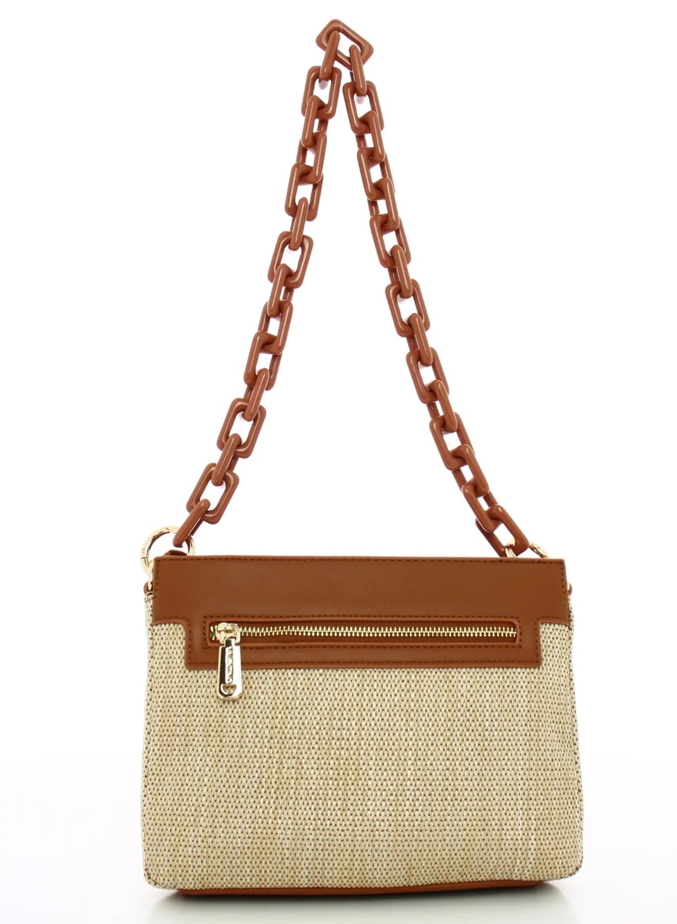 Natural-Taba shoulder-crossbody straw Bag with eco leather Valentino Bags - 2