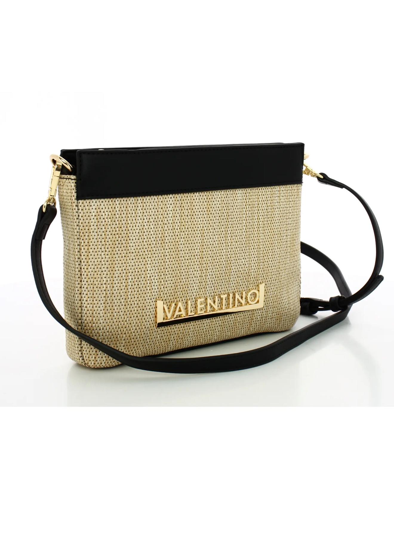 Natural-Black shoulder-crossbody straw Bag with eco leather Valentino Bags - 5