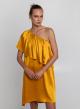 Amber silky touch Dress with one shoulder and ruffles Archaic Kori - 1