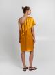 Amber silky touch Dress with one shoulder and ruffles Archaic Kori - 3