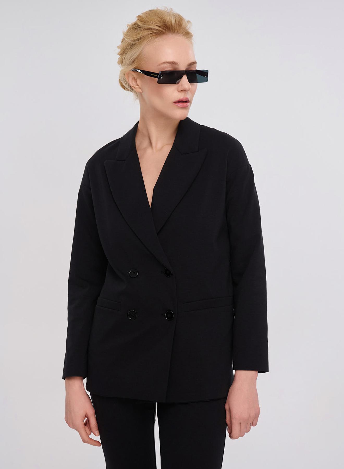 Black double-breasted Jacket Vicolo - 2