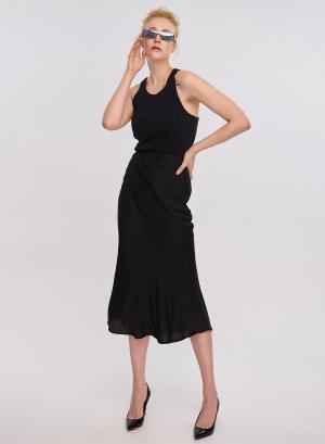 Black silky touch Skirt Clothe - 28841
