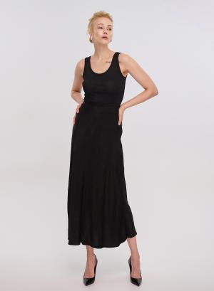 Black silky touch long Skirt Clothe - 28857
