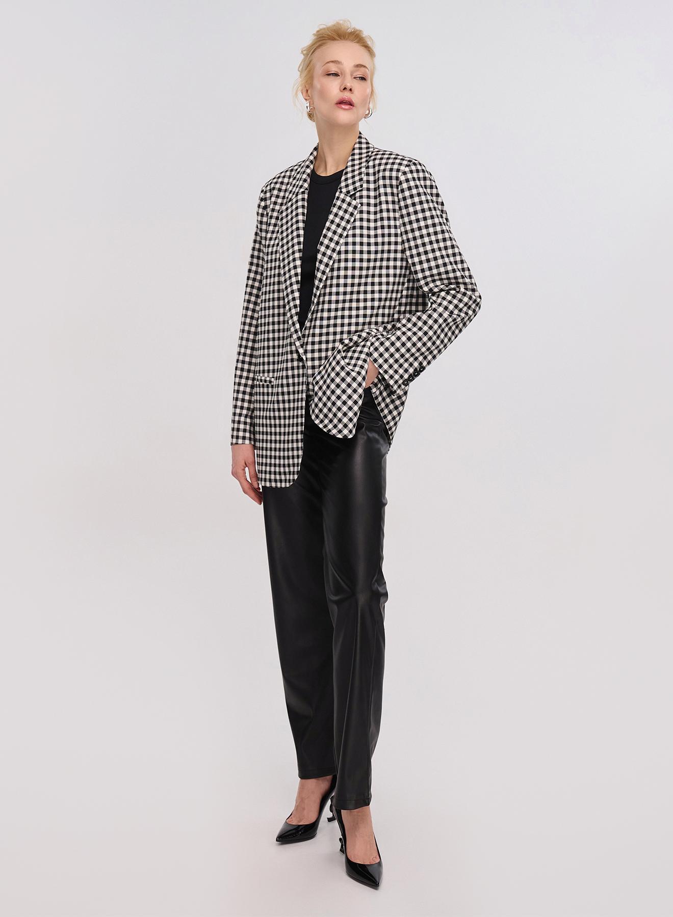 Black/White plaid, relaxed fit Jacket Vicolo - 4