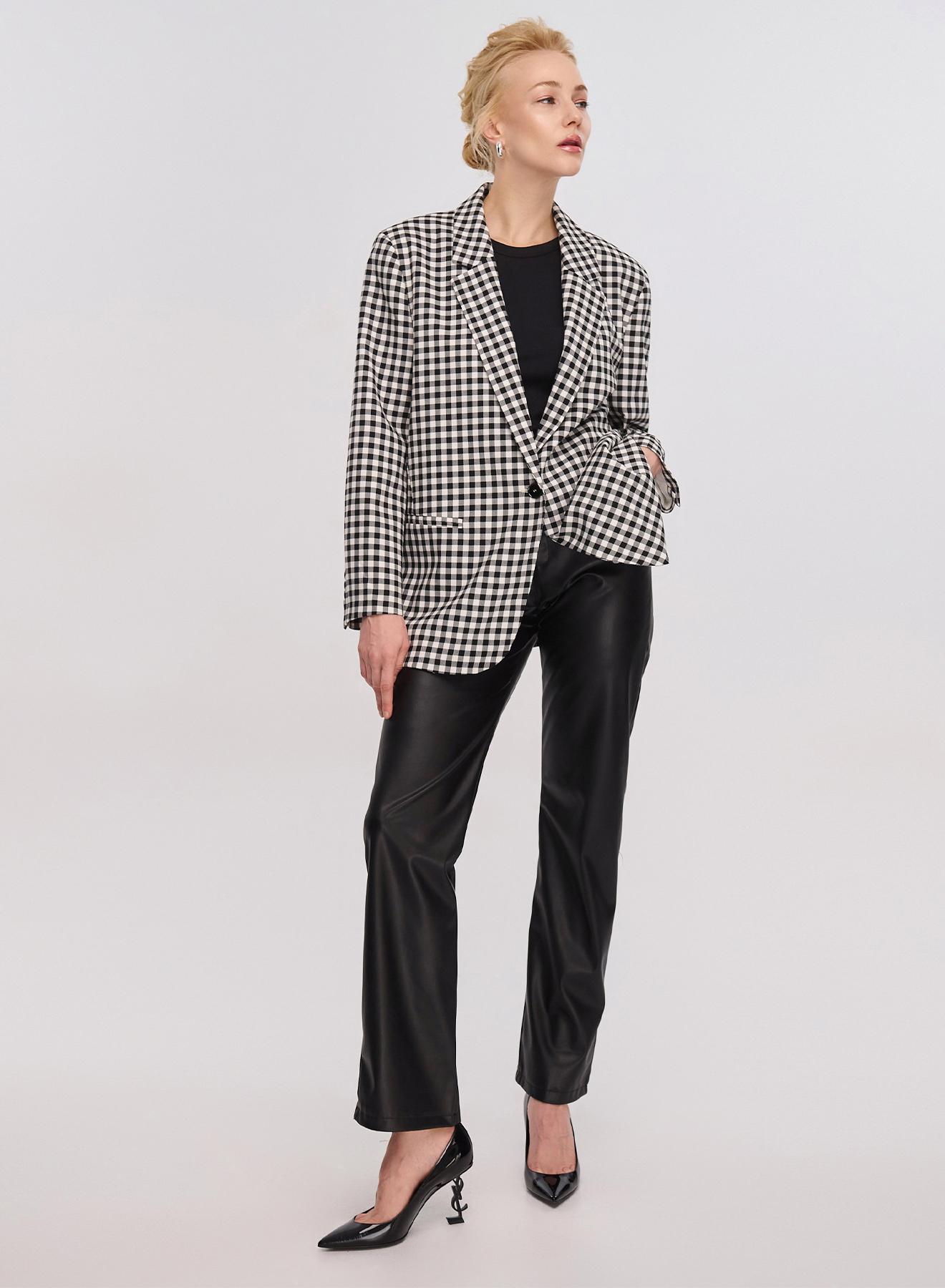Black/White plaid, relaxed fit Jacket Vicolo - 2
