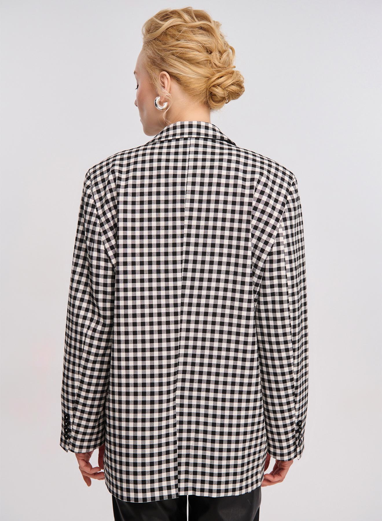 Black/White plaid, relaxed fit Jacket Vicolo - 3