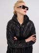 Black water-repellent padded jacket with hood La Liberta - 3
