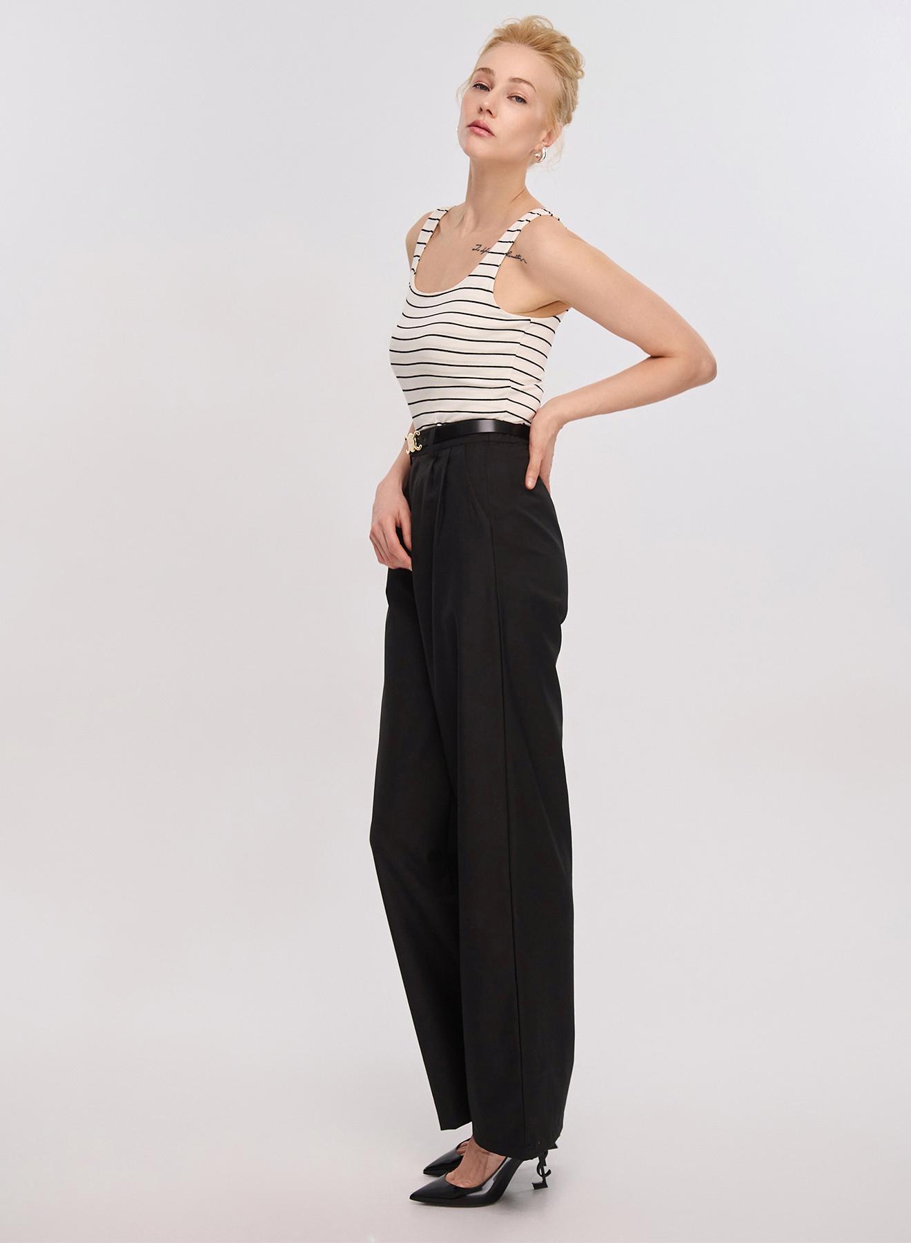 Black wide legs Trousers with pleats My Star - 3