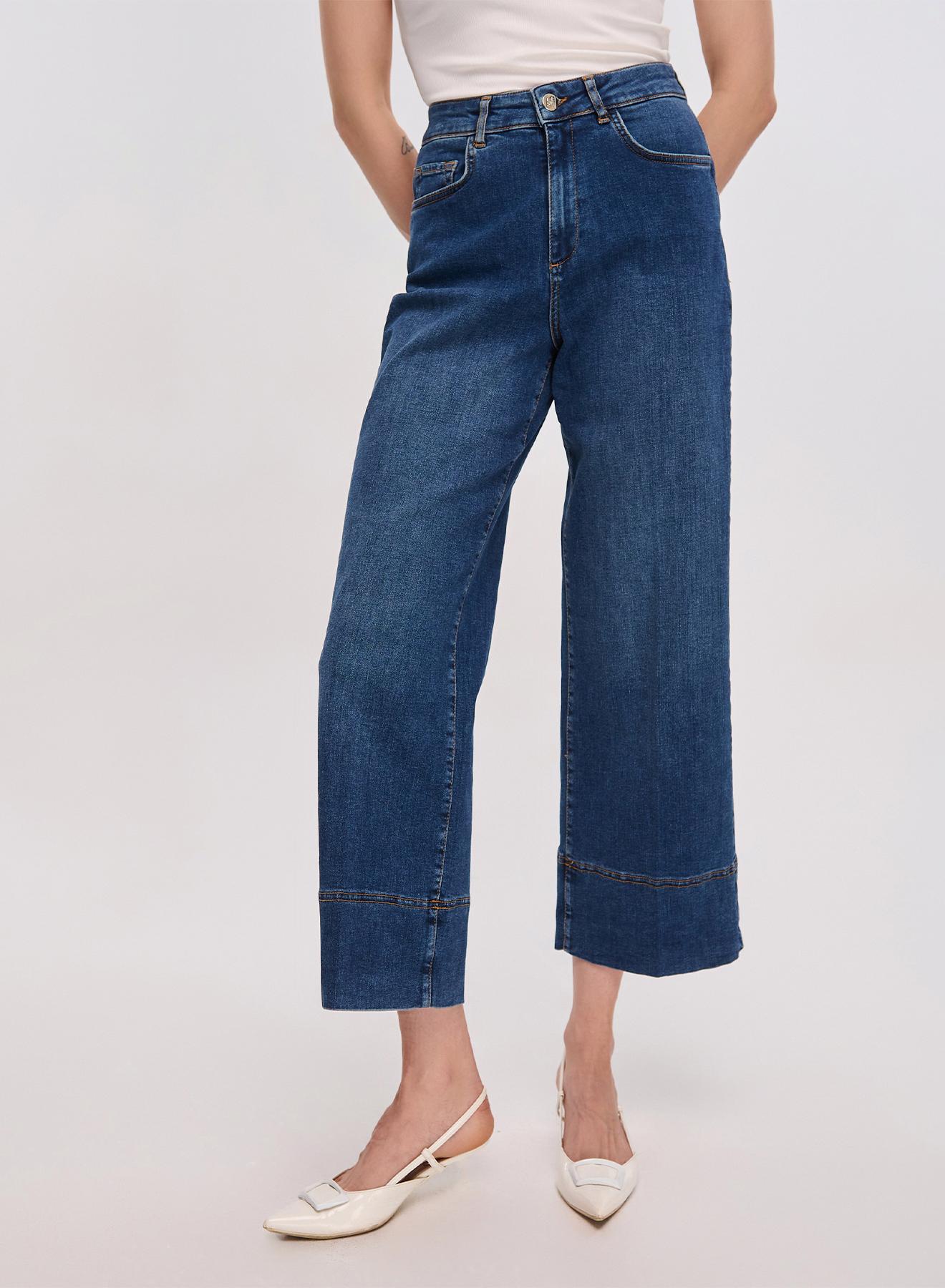 Navy Blue Straight-leg cropped jeans Emme Marella - 2