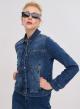 Blue stretch cotton Denim Jacket, straight fit Emme Marella - 4